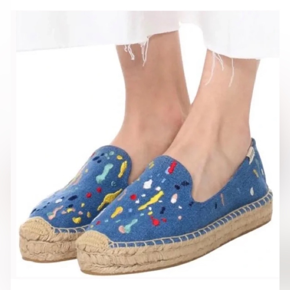 Soludos Splattered Paint Espadrille Women's Size 8.5
